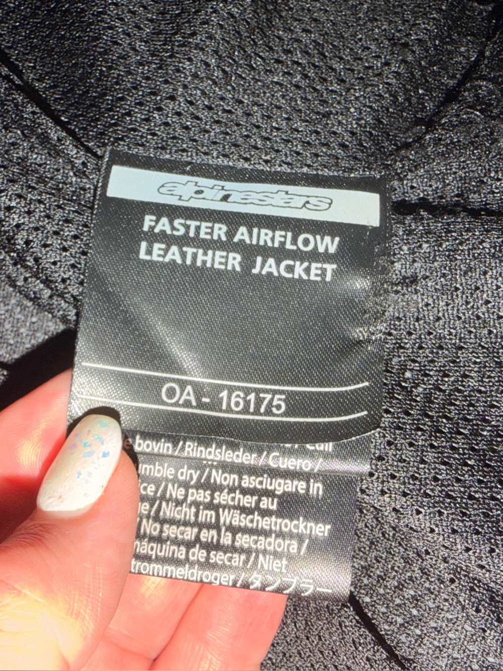 Alpinestars Black Leather Jacket with Red Logo - Picture 6 of 7
